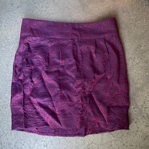 Silence and noise miniskirt, shimmery vintage floral, purple size 2/4